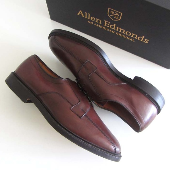 Allen Edmonds Hillcrest Swirl Mocha Leather Shoes, Size 9, Made in USA Men's 27.0cm genuine leather brown type Vintage Second Hand